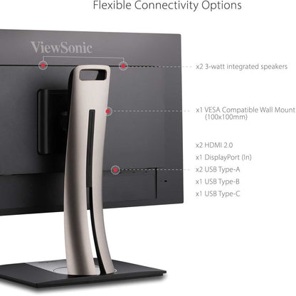 Alternate-Image10 Image for ViewSonic VP3256-4K 32 Inch Premium IPS 4K Ergonomic Monitor with Ultra-Thin Bezels, Color Accuracy, Pantone Validated, HDMI, DisplayPort and USB C for Professional Home and Office