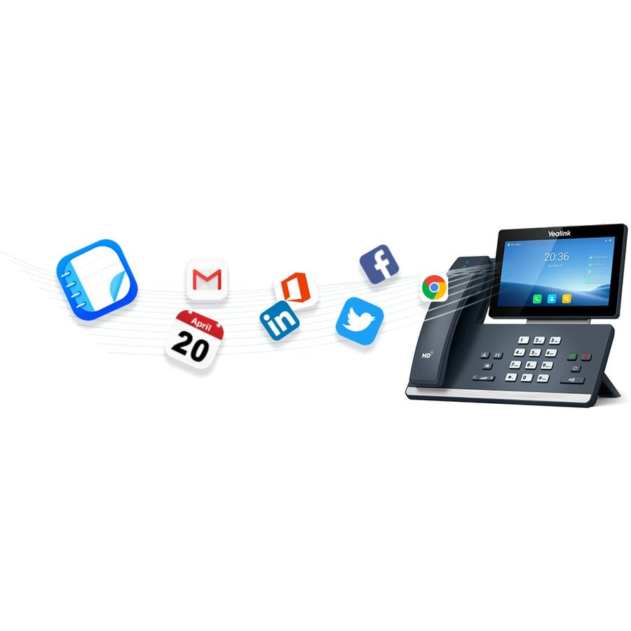 Alternate-Image2 Image for Yealink SIP-T58W IP Phone - Corded - Corded/Cordless - Wi-Fi - Wall Mountable, Desktop - Classic Gray