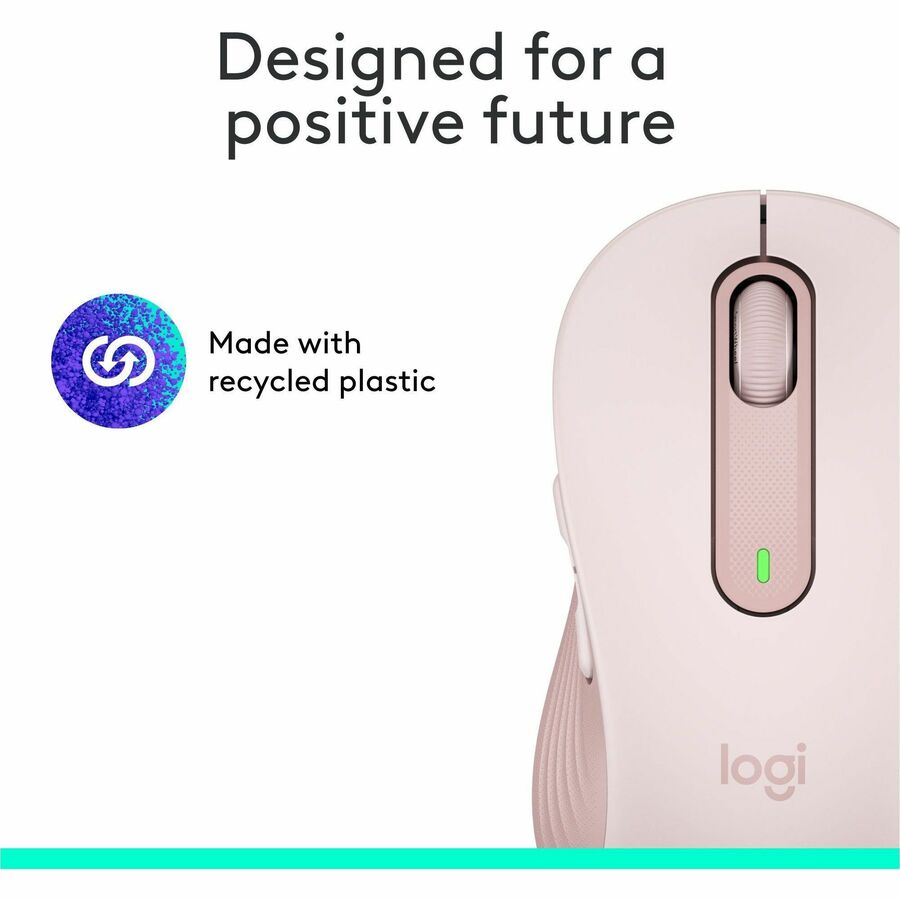 Alternate-Image1 Image for Logitech Signature M650 Wireless Mouse - For Small to Medium Sized Hands, 2-Year Battery, Silent Clicks, Rose