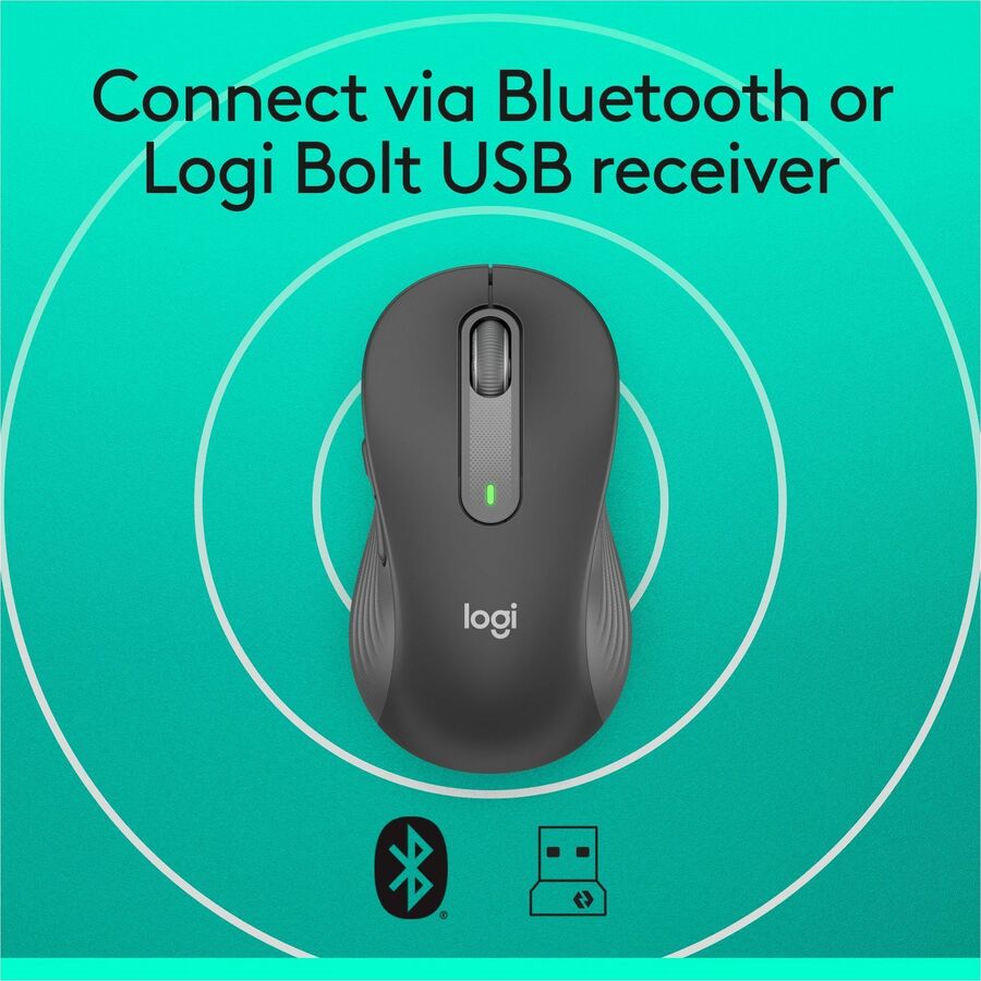 Alternate-Image5 Image for Logitech Signature M650 L Full Size Wireless Mouse - For Large Sized Hands, 2-Year Battery, Silent Clicks, Graphite