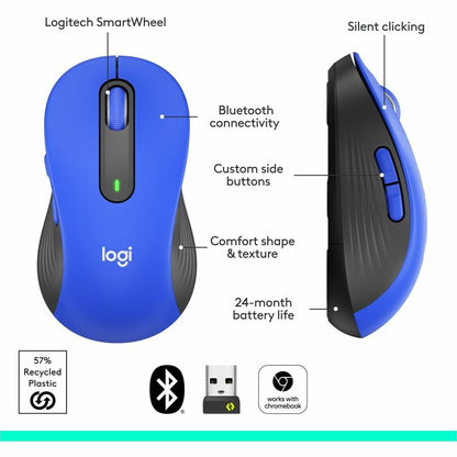 Alternate-Image4 Image for Logitech Signature M650 L Full Size Wireless Mouse - For Large Sized Hands, 2-Year Battery, Silent Clicks, Blue