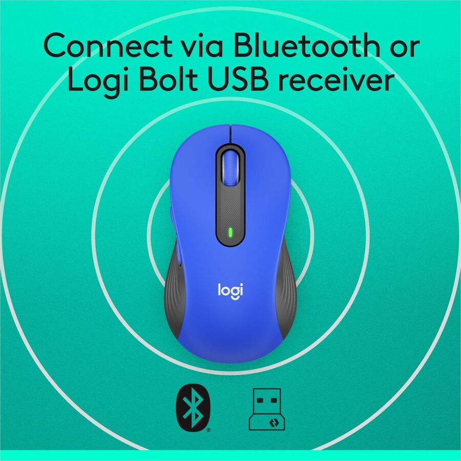 Alternate-Image3 Image for Logitech Signature M650 L Full Size Wireless Mouse - For Large Sized Hands, 2-Year Battery, Silent Clicks, Blue