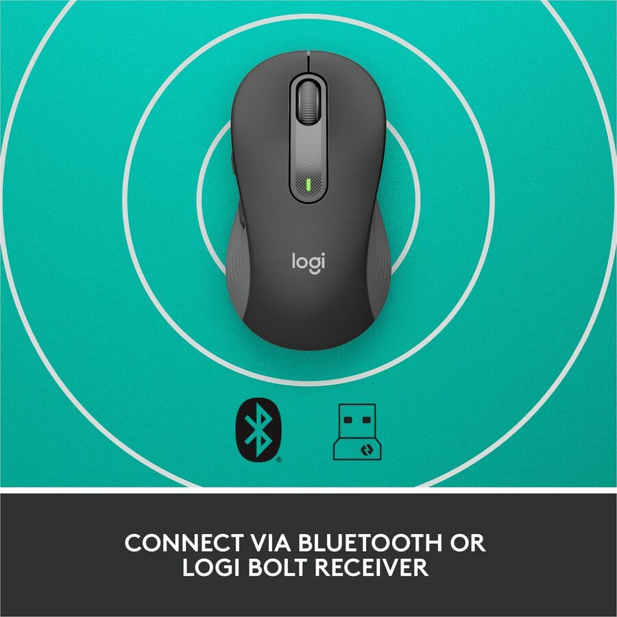 Alternate-Image2 Image for Logitech Signature M650 L for Business Wireless Mouse, For Large Sized Hands, Logi Bolt, Bluetooth, Graphite