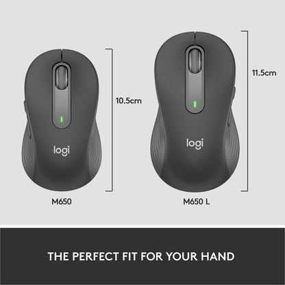 Alternate-Image6 Image for Logitech Signature M650 L for Business Wireless Mouse, For Large Sized Hands, Logi Bolt, Bluetooth, Graphite