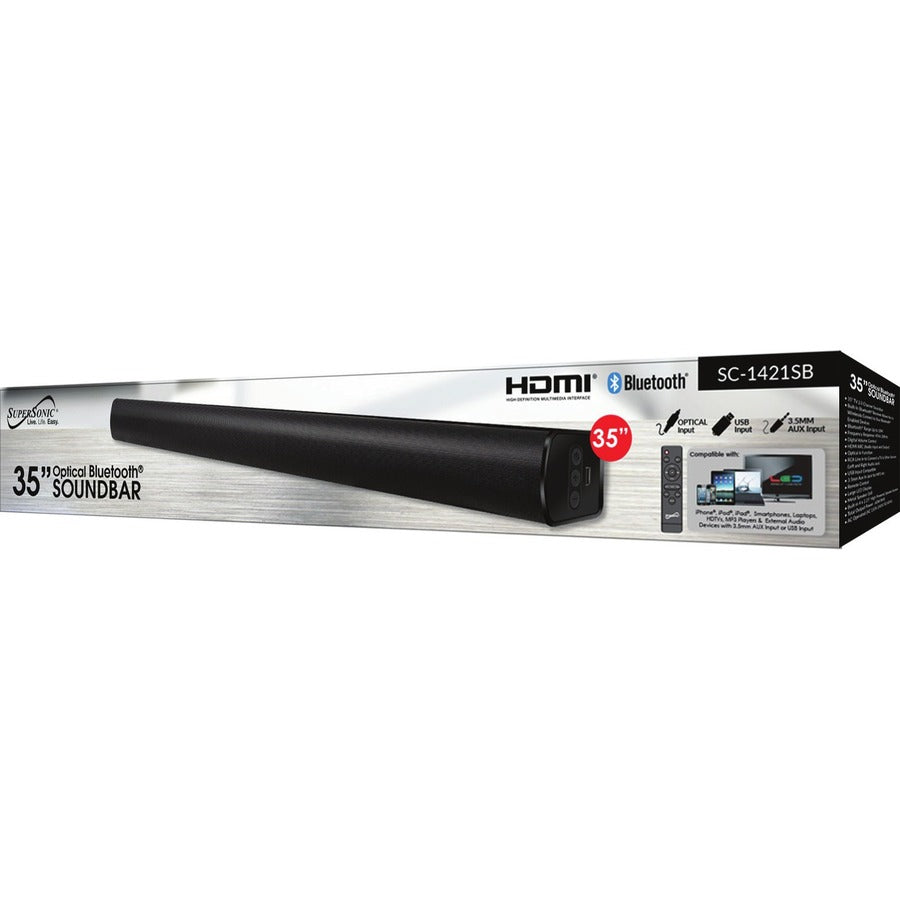 Alternate-Image1 Image for Supersonic SC-1421SB 2.0 Bluetooth Sound Bar Speaker - 60 W RMS - Black
