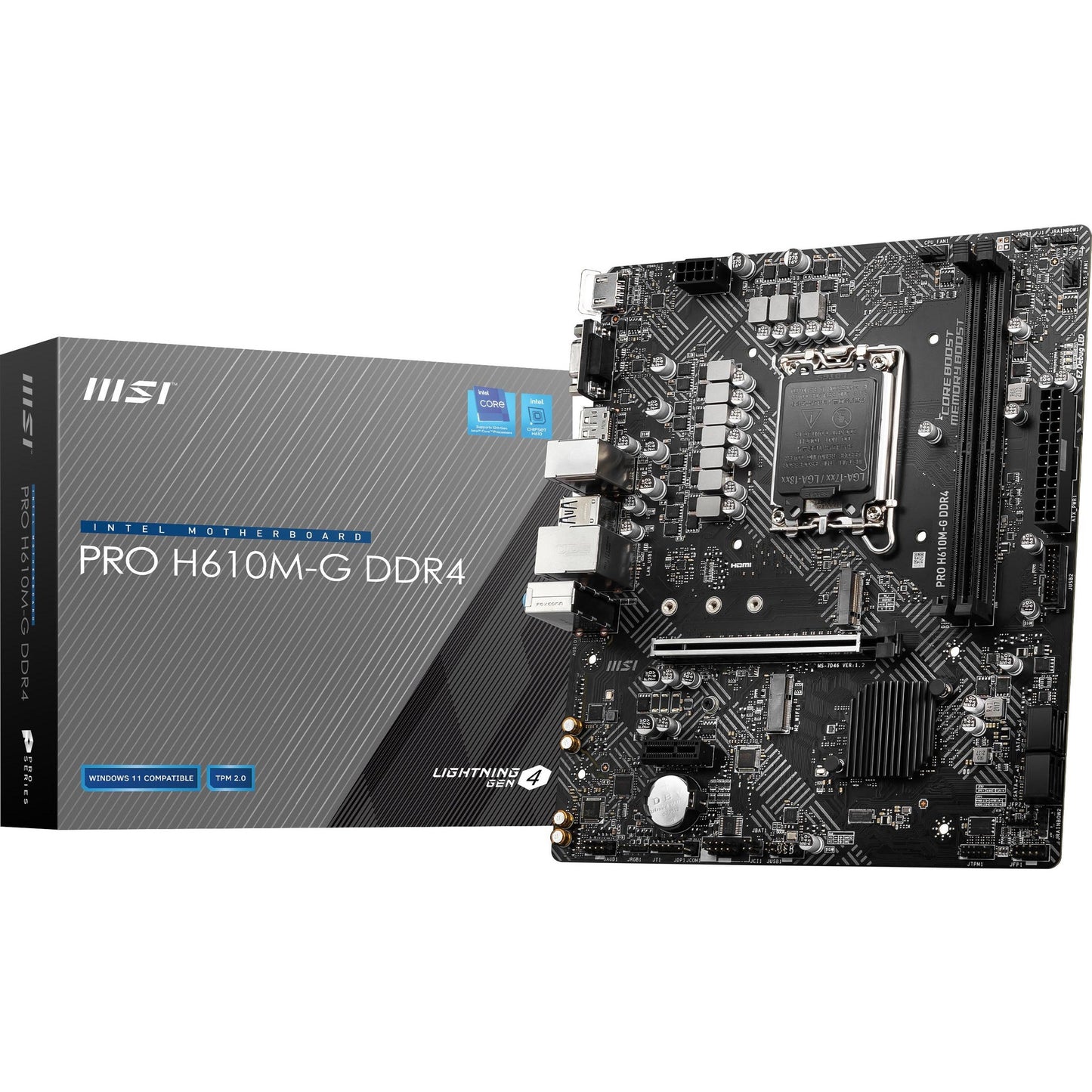 Main Image for MSI H610M-G DDR4 Desktop Motherboard - Intel H610 Chipset - Socket LGA-1700 - Micro ATX