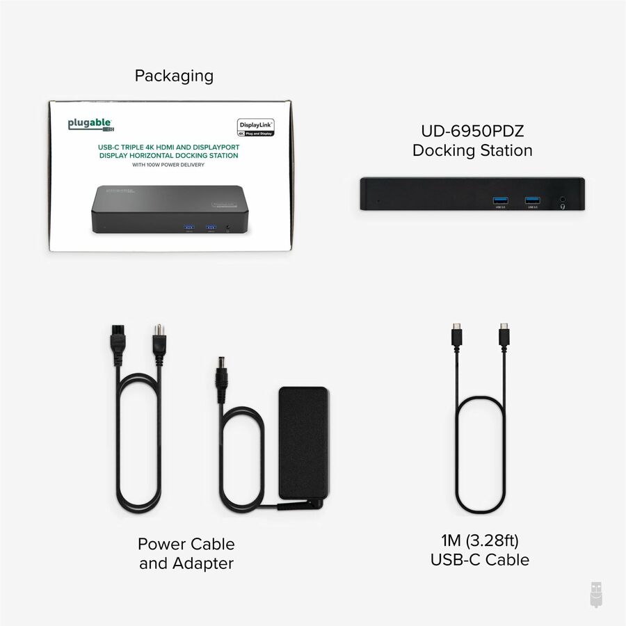 Alternate-Image5 Image for Plugable 12-in-1 USB C Triple Monitor Docking Station, Triple 4K Displays with 3X HDMI or 3X DisplayPort