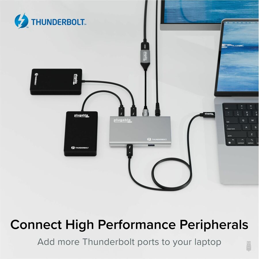 Alternate-Image4 Image for Plugable USB4 Hub, 5-in-1 Thunderbolt 4 Hub with 60W Charging, Single 8K or Dual 4K Display