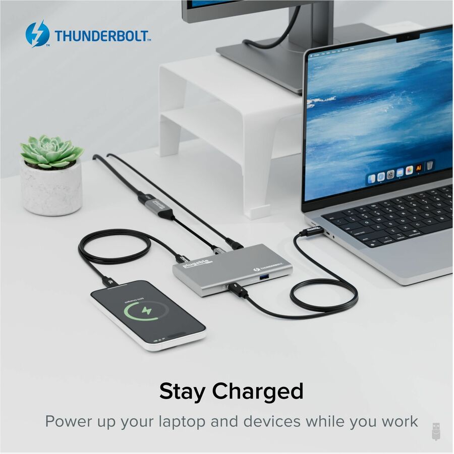 Alternate-Image5 Image for Plugable USB4 Hub, 5-in-1 Thunderbolt 4 Hub with 60W Charging, Single 8K or Dual 4K Display