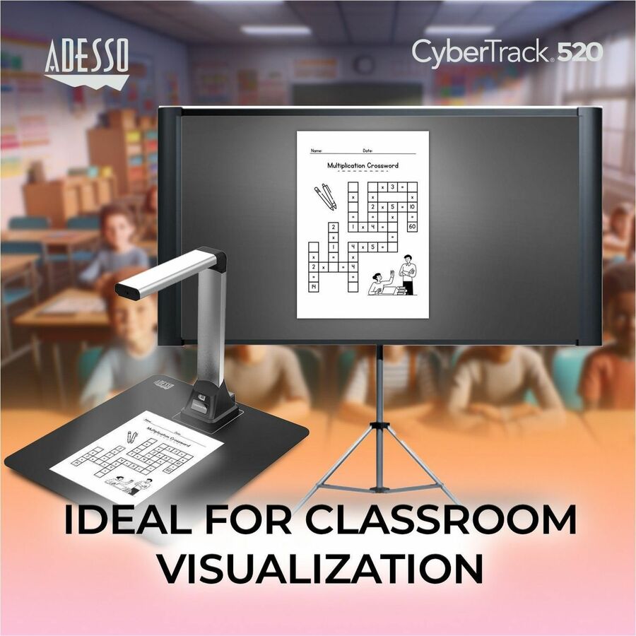 Alternate-Image2 Image for Adesso 5 Megapixel Fixed-Focus A4 Document Camera Scanner with OCR Text Recognition