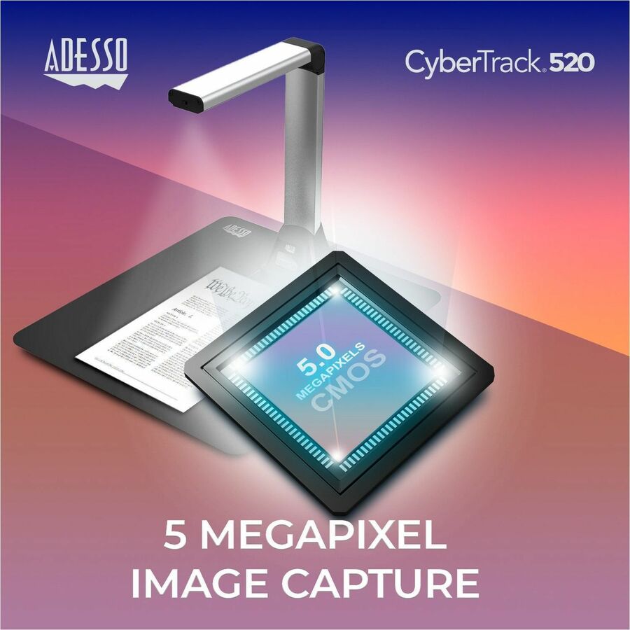 Alternate-Image6 Image for Adesso 5 Megapixel Fixed-Focus A4 Document Camera Scanner with OCR Text Recognition