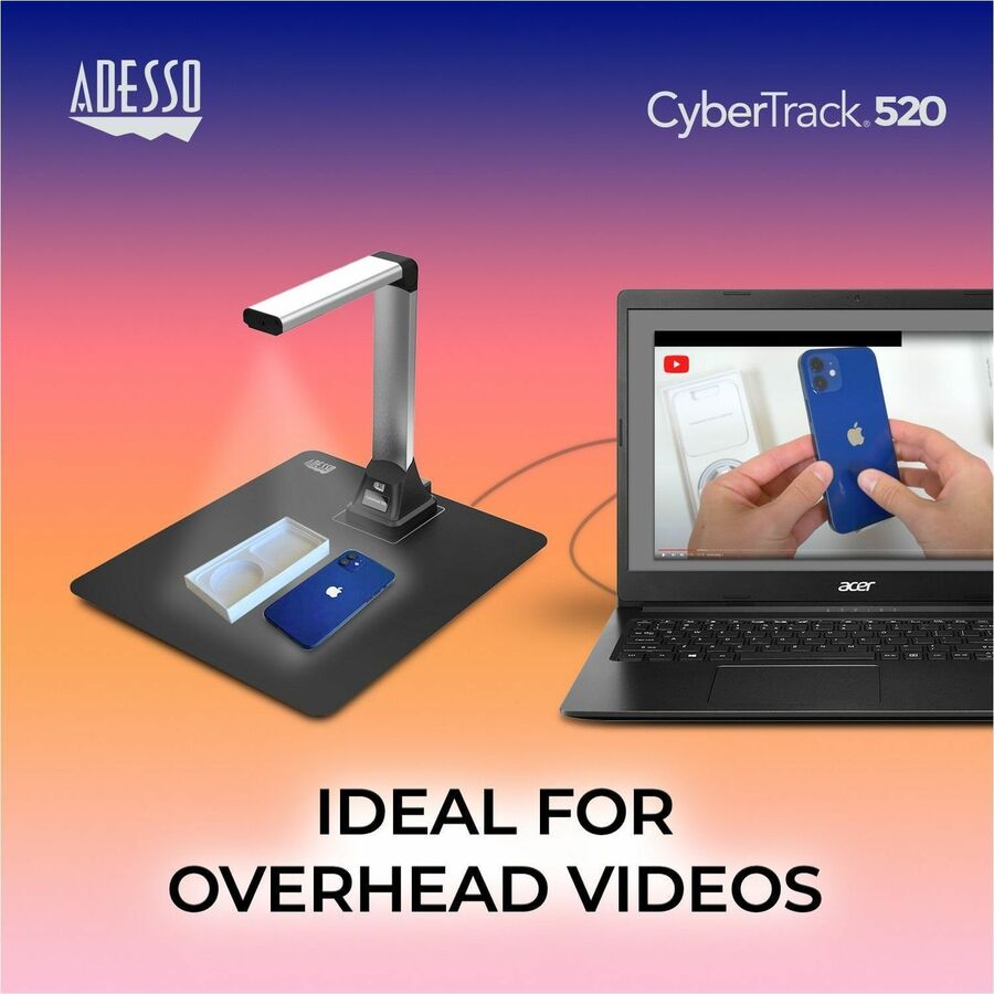 Alternate-Image5 Image for Adesso 5 Megapixel Fixed-Focus A4 Document Camera Scanner with OCR Text Recognition