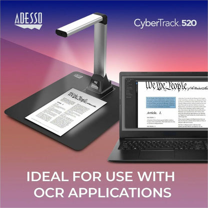 Alternate-Image3 Image for Adesso 5 Megapixel Fixed-Focus A4 Document Camera Scanner with OCR Text Recognition