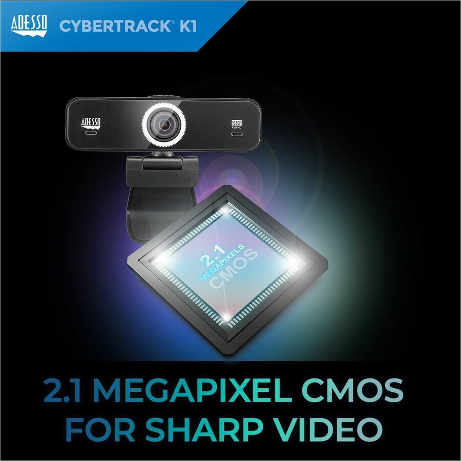 Alternate-Image3 Image for Adesso CyberTrack K1 Webcam - 2.1 Megapixel - 30 fps - USB 2.0