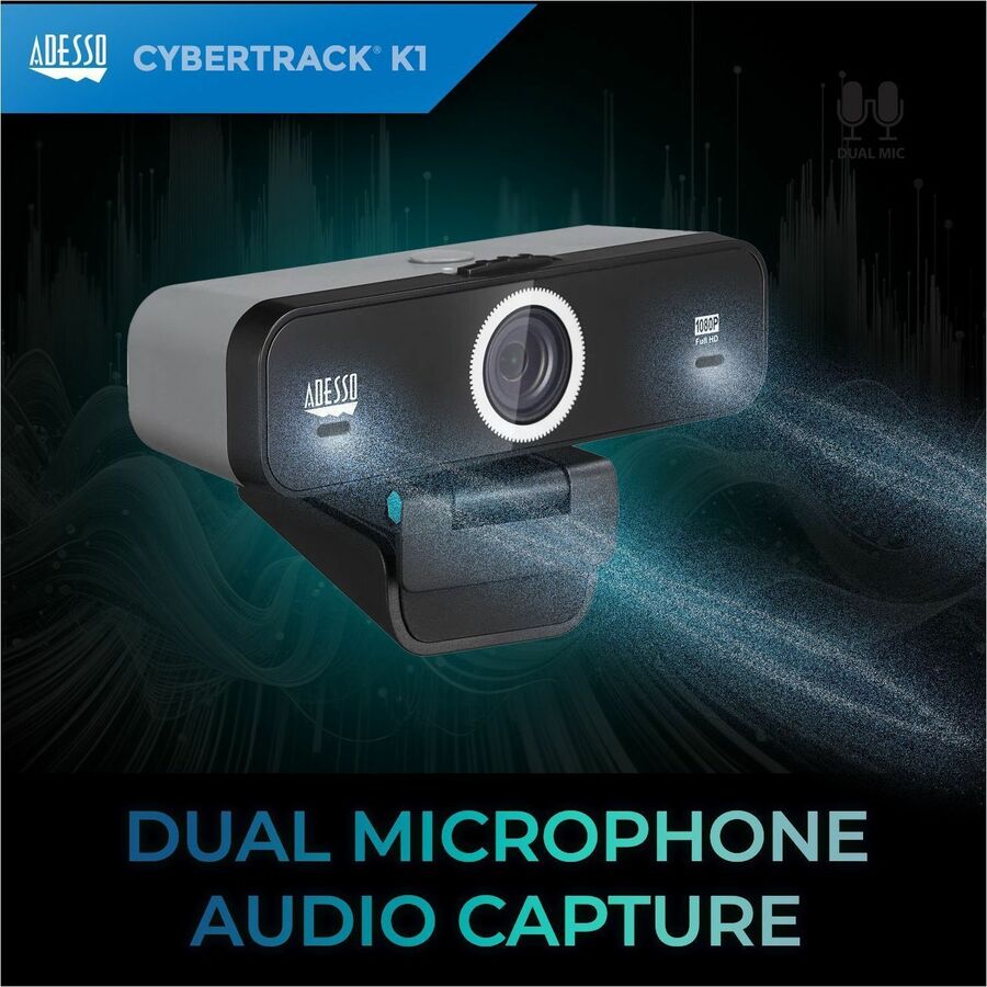 Alternate-Image7 Image for Adesso CyberTrack K1 Webcam - 2.1 Megapixel - 30 fps - USB 2.0