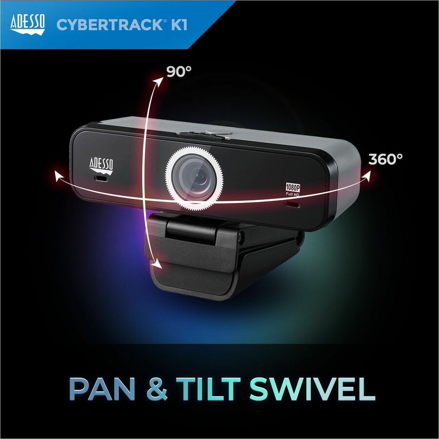 Alternate-Image5 Image for Adesso CyberTrack K1 Webcam - 2.1 Megapixel - 30 fps - USB 2.0