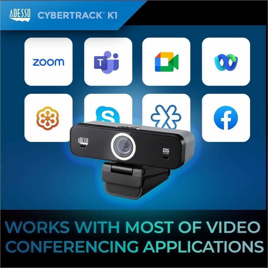 Alternate-Image4 Image for Adesso CyberTrack K1 Webcam - 2.1 Megapixel - 30 fps - USB 2.0