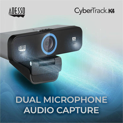 Alternate-Image4 Image for Adesso CyberTrack K4 Webcam - 8 Megapixel - 30 fps - USB 2.0 - 1 Each