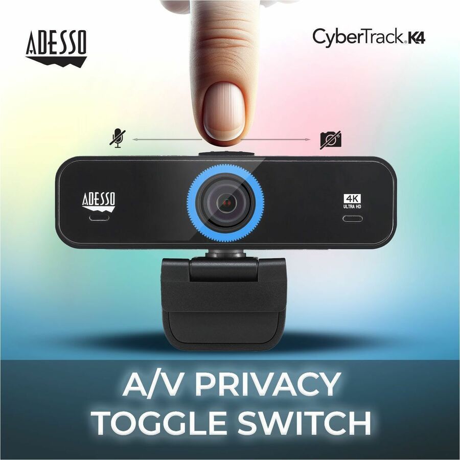 Alternate-Image6 Image for Adesso CyberTrack K4 Webcam - 8 Megapixel - 30 fps - USB 2.0 - 1 Each