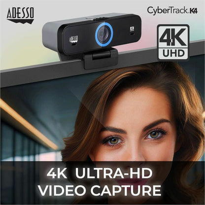 Alternate-Image3 Image for Adesso CyberTrack K4 Webcam - 8 Megapixel - 30 fps - USB 2.0 - 1 Each