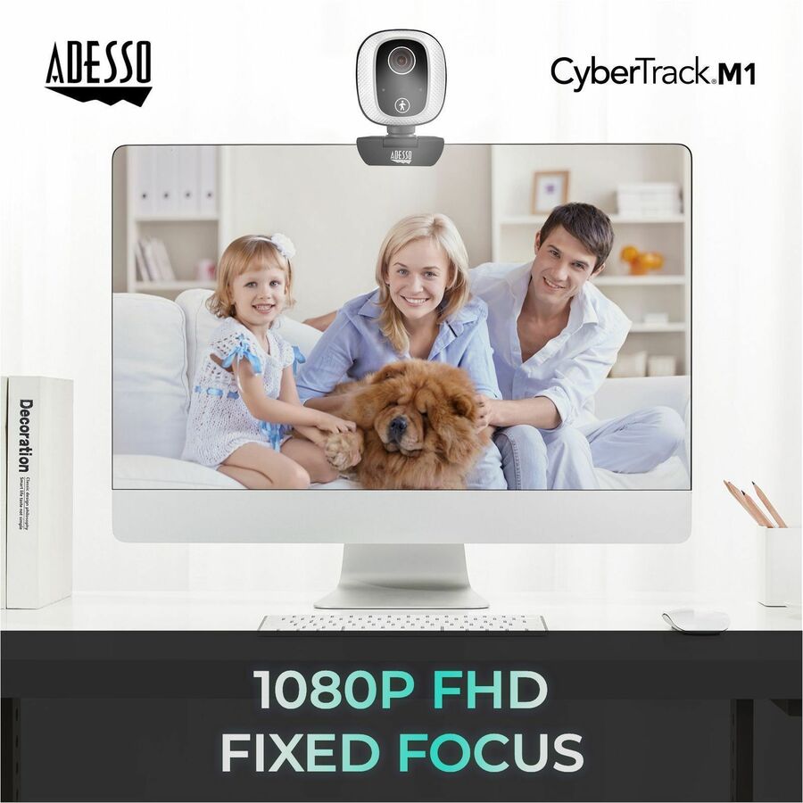 Alternate-Image1 Image for Adesso CyberTrack M1 Webcam - 2.1 Megapixel - 30 fps - USB 2.0
