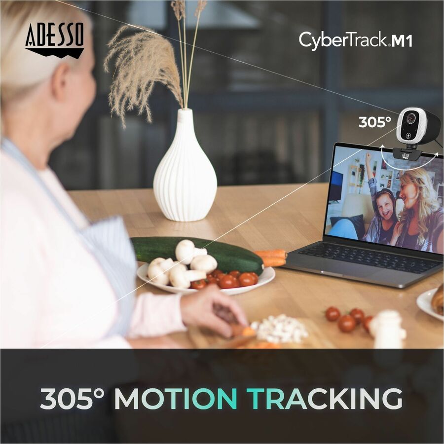 Alternate-Image2 Image for Adesso CyberTrack M1 Webcam - 2.1 Megapixel - 30 fps - USB 2.0