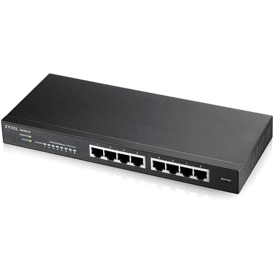 Alternate-Image2 Image for ZYXEL GS1915-8 8-Port Gigabit Smart Nebula Cloud Managed Switch (Compact Design) | Fanless
