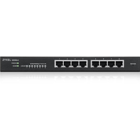 Main Image for ZYXEL GS1915-8 8-Port Gigabit Smart Nebula Cloud Managed Switch (Compact Design) | Fanless