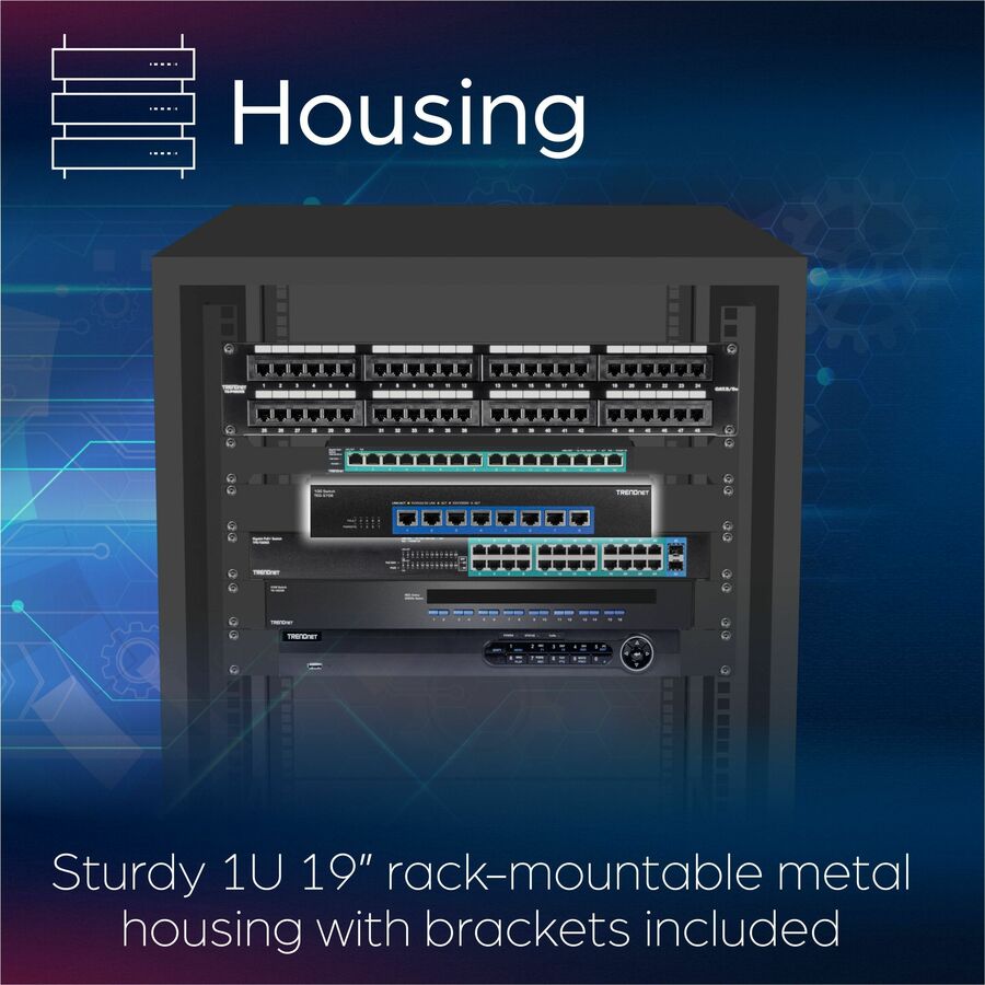 Alternate-Image5 Image for TRENDnet 8-Port 10G Switch, TEG-S708, 8 x 10G RJ-45 Ports, 160Gbps Switching Capacity Rack mountable, Ethernet Splitter, NDAA & TAA Compliant, Lifetime Protection, Black
