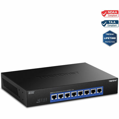 Main Image for TRENDnet 8-Port 10G Switch, TEG-S708, 8 x 10G RJ-45 Ports, 160Gbps Switching Capacity Rack mountable, Ethernet Splitter, NDAA & TAA Compliant, Lifetime Protection, Black