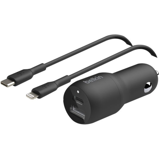 Main Image for Belkin BoostCharge Dual Car Charger with PPS 37W (USB-C Cable with Lightning Connector included)