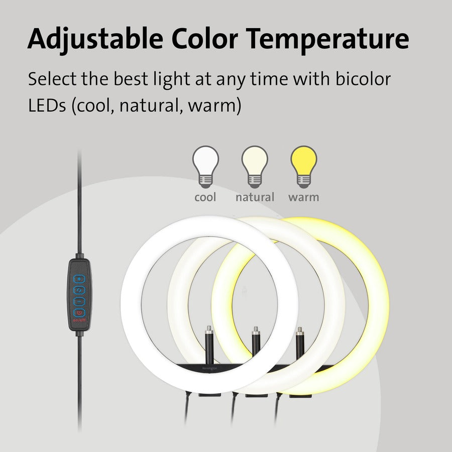 Alternate-Image3 Image for Kensington L1000 Bicolour Ring Light with Webcam Mount