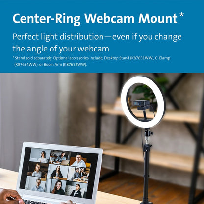 Alternate-Image4 Image for Kensington L1000 Bicolour Ring Light with Webcam Mount