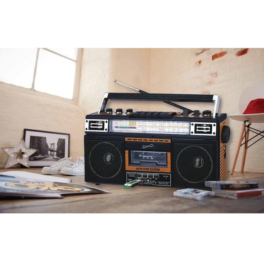Alternate-Image3 Image for Supersonic 4 Band Radio & Cassette Player + Cassette To Mp3 Converter & Bluetooth