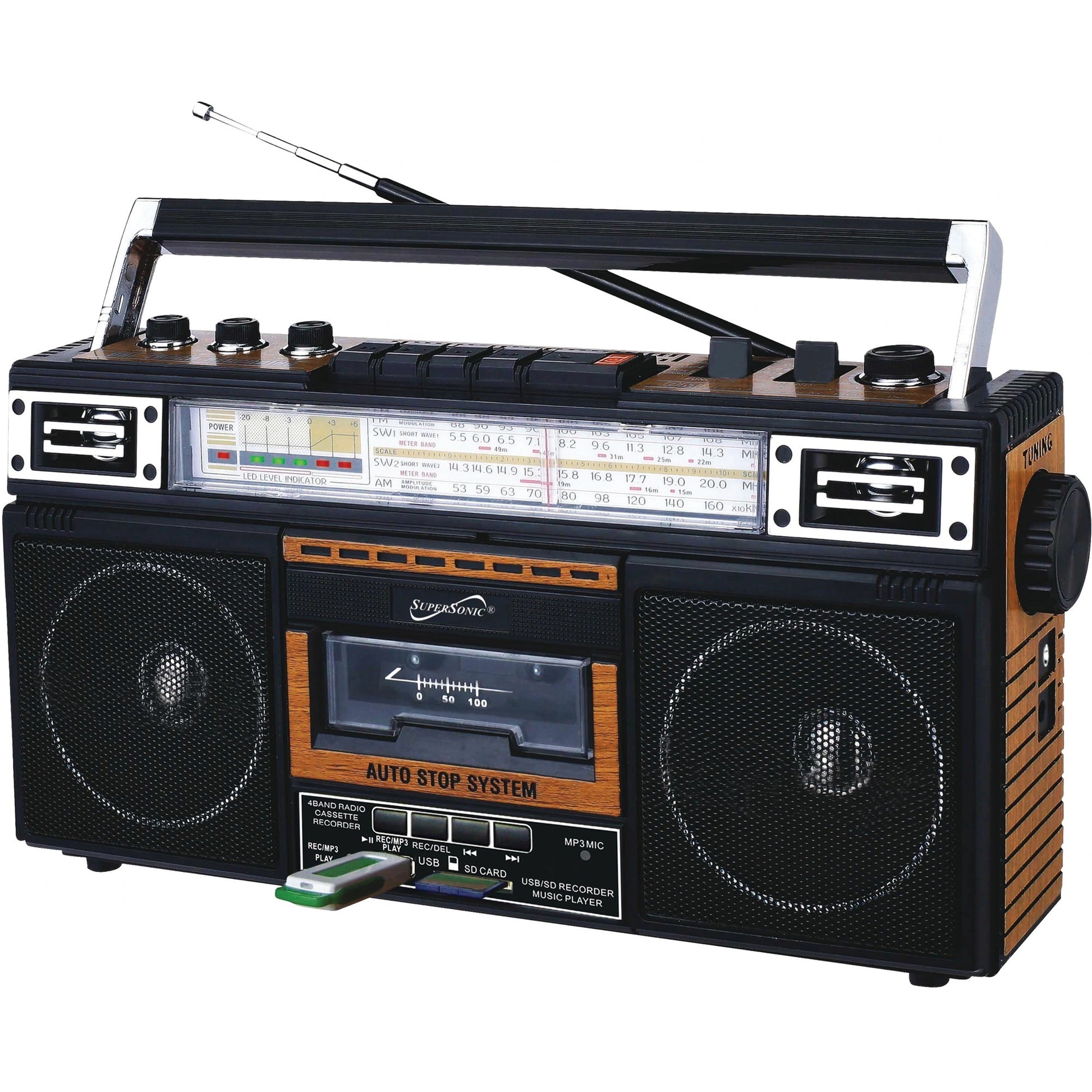 Main Image for Supersonic 4 Band Radio & Cassette Player + Cassette To Mp3 Converter & Bluetooth