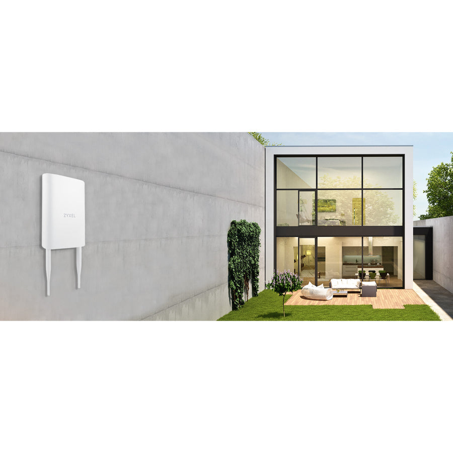 Life-Style Image for Zyxel WiFi 6 AX1800 Wireless Gigabit Outdoor Access Point | IP55 Rated | Mesh, Seamless Roaming & MU-MIMO | WPA3-PSK Security | Cloud, App or Direct Management | PoE+ Injector Included | NWA55AXE