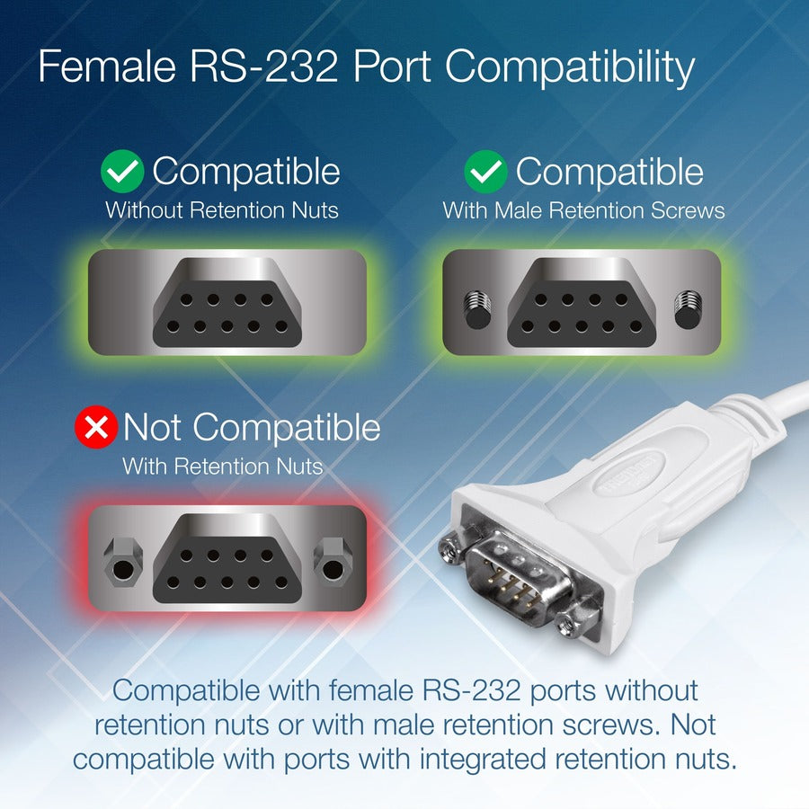 Alternate-Image10 Image for TRENDnet USB to Serial 9-Pin Converter Cable, TU-S9, USB to RS232 Serial Adapter, Supports Windows & Mac, USB 1.1, USB 2.0, USB 3.0, 64cm (25 in.) Cable Length, Plug & Play, White