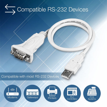 Alternate-Image8 Image for TRENDnet USB to Serial 9-Pin Converter Cable, TU-S9, USB to RS232 Serial Adapter, Supports Windows & Mac, USB 1.1, USB 2.0, USB 3.0, 64cm (25 in.) Cable Length, Plug & Play, White