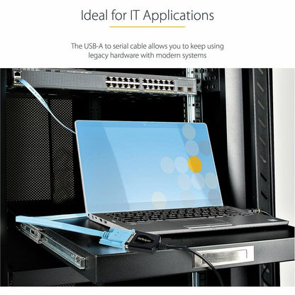 Alternate-Image3 Image for StarTech.com 3ft (1m) USB to Serial Cable with COM Port Retention, DB9 Male RS232 to USB Converter, USB to Serial Adapter, Prolific IC