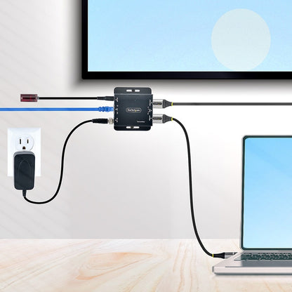 Alternate-Image6 Image for StarTech 4K HDMI Extender over CAT6/CAT5 Ethernet Cable, 4K 30Hz or 1080p 60Hz Video Extender, HDMI Transmitter and Receiver Kit