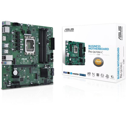 Alternate-Image1 Image for Asus PRO Q670M-C-CSM Desktop Motherboard - Intel Q670 Chipset - Socket LGA-1700 - Intel Optane Memory Ready - Micro ATX