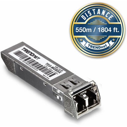 Alternate-Image3 Image for TRENDnet SFP Multi-Mode LC Module, Up To 550m (1800 Ft), Mini-GBIC, Hot Pluggable, IEEE 802.3z Gigabit Ethernet, Supports Up To 1.25 Gbps, Lifetime Protection, Silver, TEG-MGBSX