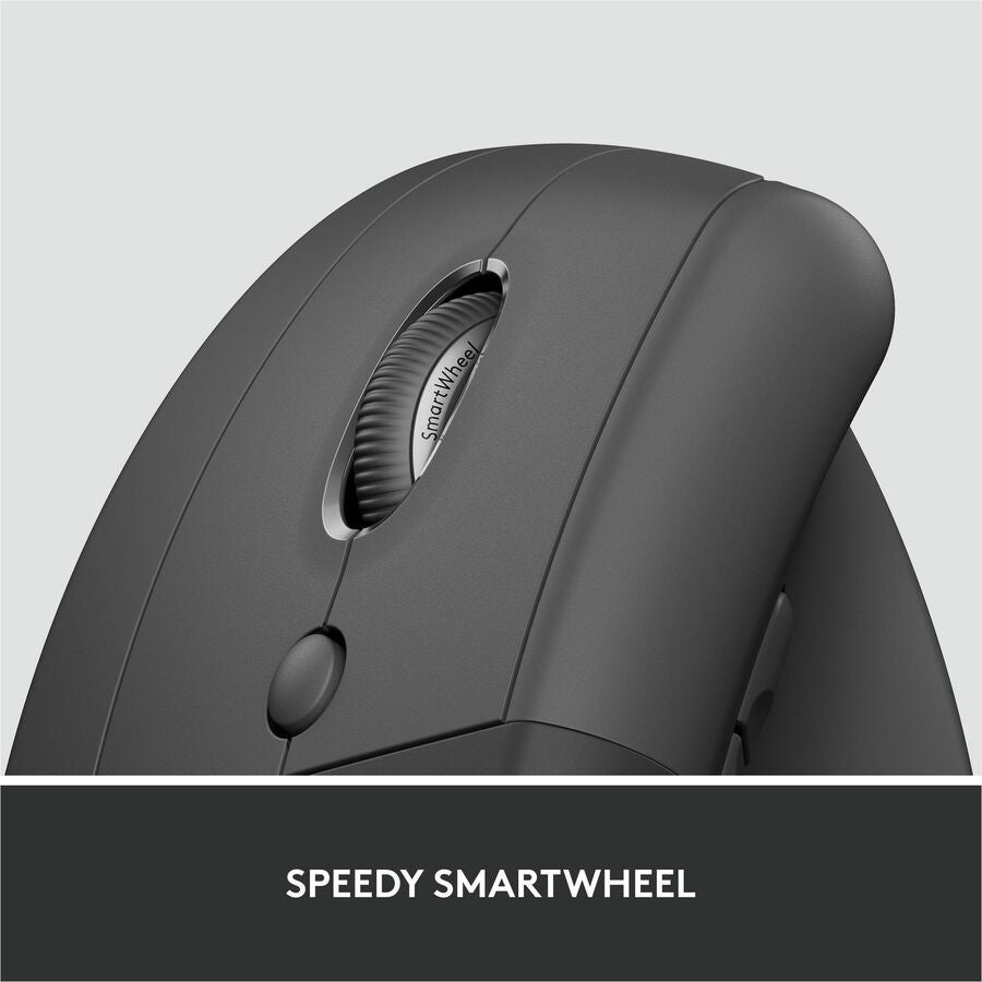 Alternate-Image6 Image for Logitech Lift for Business Left, Vertical Ergonomic Mouse - Left-handed, Wireless, Bluetooth or Secured Logi Bolt USB, Quiet clicks, Graphite