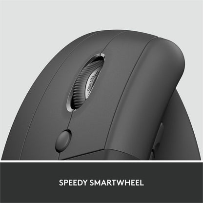 Alternate-Image6 Image for Logitech Lift for Business Left, Vertical Ergonomic Mouse - Left-handed, Wireless, Bluetooth or Secured Logi Bolt USB, Quiet clicks, Graphite