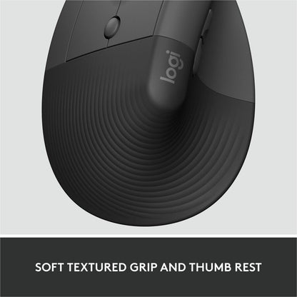 Alternate-Image2 Image for Logitech Lift for Business Left, Vertical Ergonomic Mouse - Left-handed, Wireless, Bluetooth or Secured Logi Bolt USB, Quiet clicks, Graphite