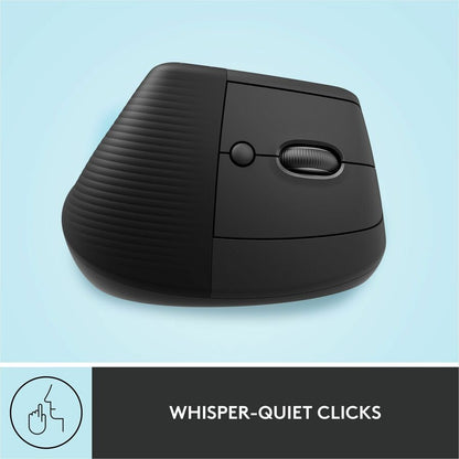 Alternate-Image6 Image for Logitech Lift Vertical Ergonomic Mouse, Wireless, Bluetooth or Logi Bolt USB receiver, Quiet clicks, 4 buttons, Graphite