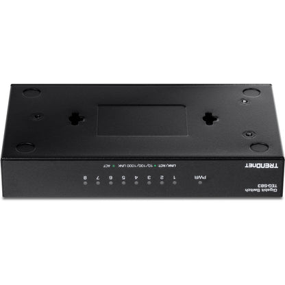 Alternate-Image2 Image for TRENDnet 8-Port Gigabit Desktop Switch, TEG-S83, 8 x Gigabit RJ-45 Ports, 16Gbps Switching Capacity, Fanless Design, Metal Enclosure, Lifetime Protection, Black