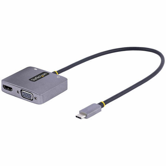 Main Image for StarTech USB C Video Adapter, USB C to HDMI VGA Multiport Adapter, 3.5mm Audio, 4K 60Hz HDR, 100W PD 3.0 PT, USB C Display Adapter