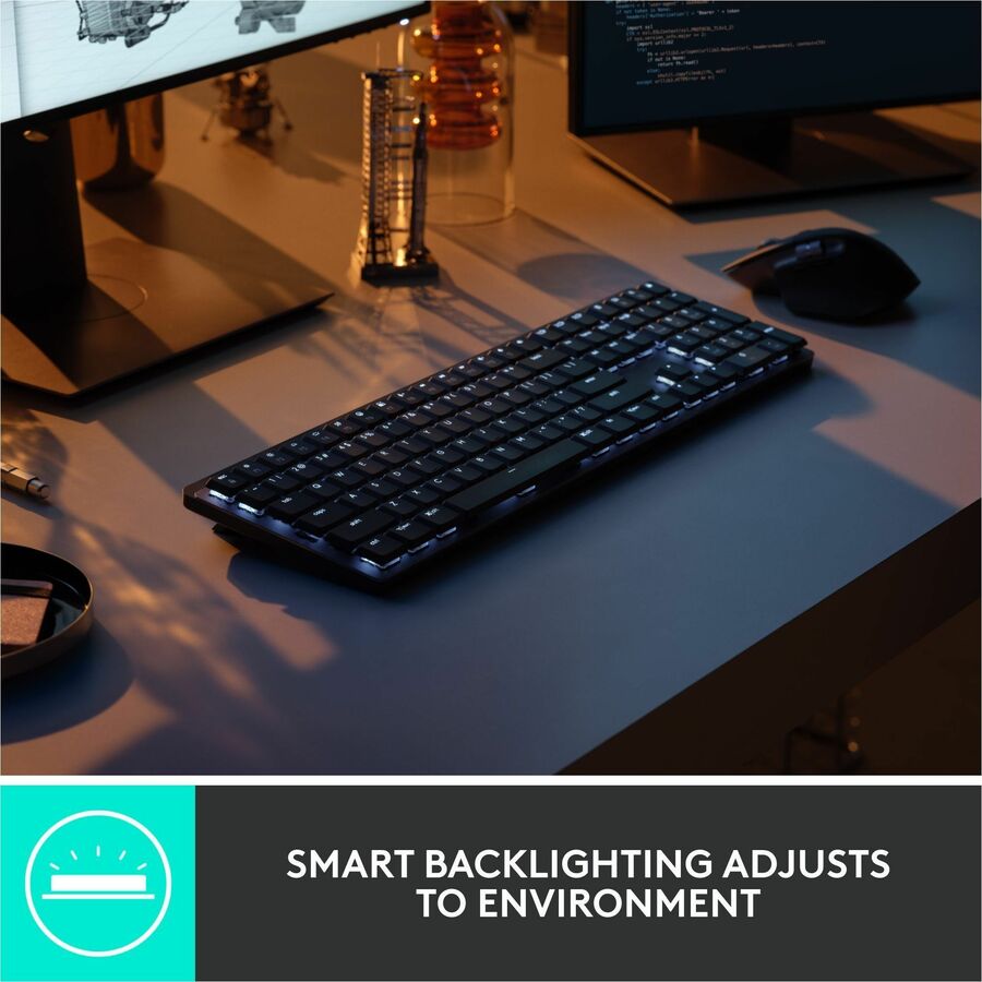 Alternate-Image3 Image for Logitech MX Mechanical Wireless Illuminated Performance Keyboard, Linear Switches, Backlit Keys, Bluetooth