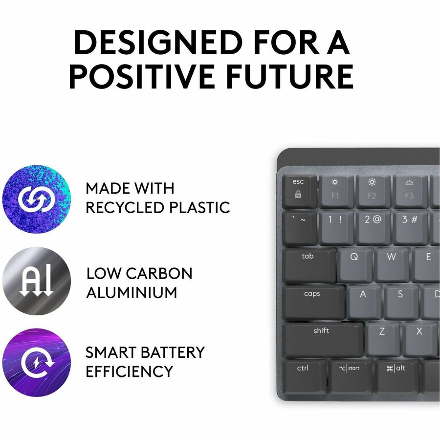 Alternate-Image4 Image for Logitech MX Mechanical Wireless Illuminated Performance Keyboard, Clicky Switches, Backlit Keys, Bluetooth